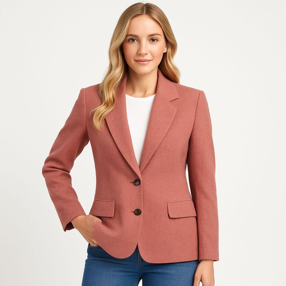 Pendleton Vintage Dusty Rose Virgin Wool Blazer Jacket Made USA Women's Sz 8 NWT
